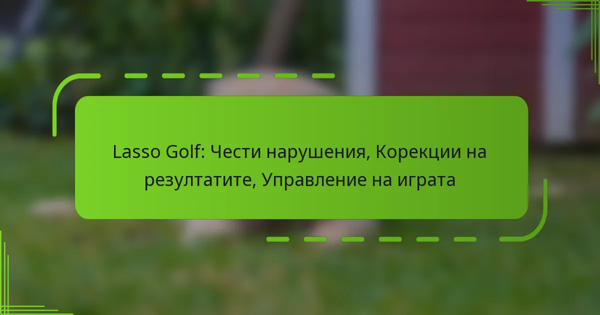 Lasso Golf: Чести нарушения, Корекции на резултатите, Управление на играта