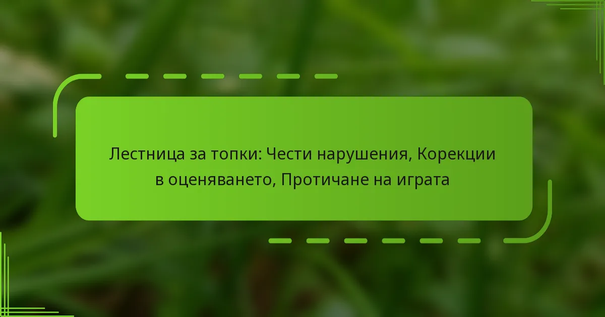 Лестница за топки: Чести нарушения, Корекции в оценяването, Протичане на играта