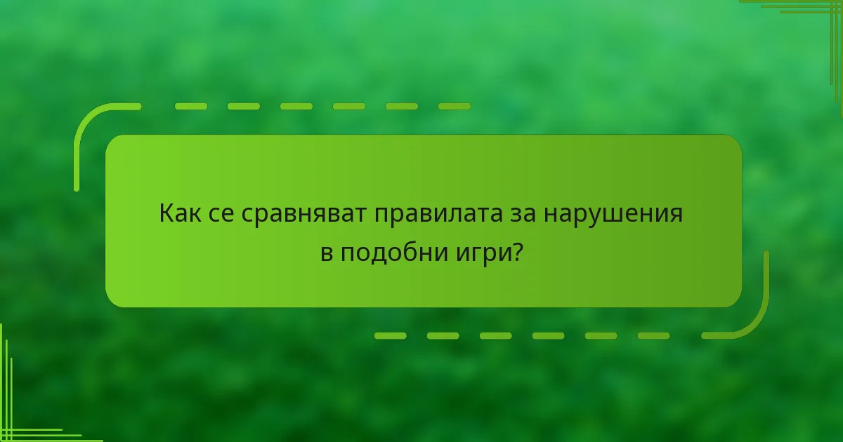 Как се сравняват правилата за нарушения в подобни игри?