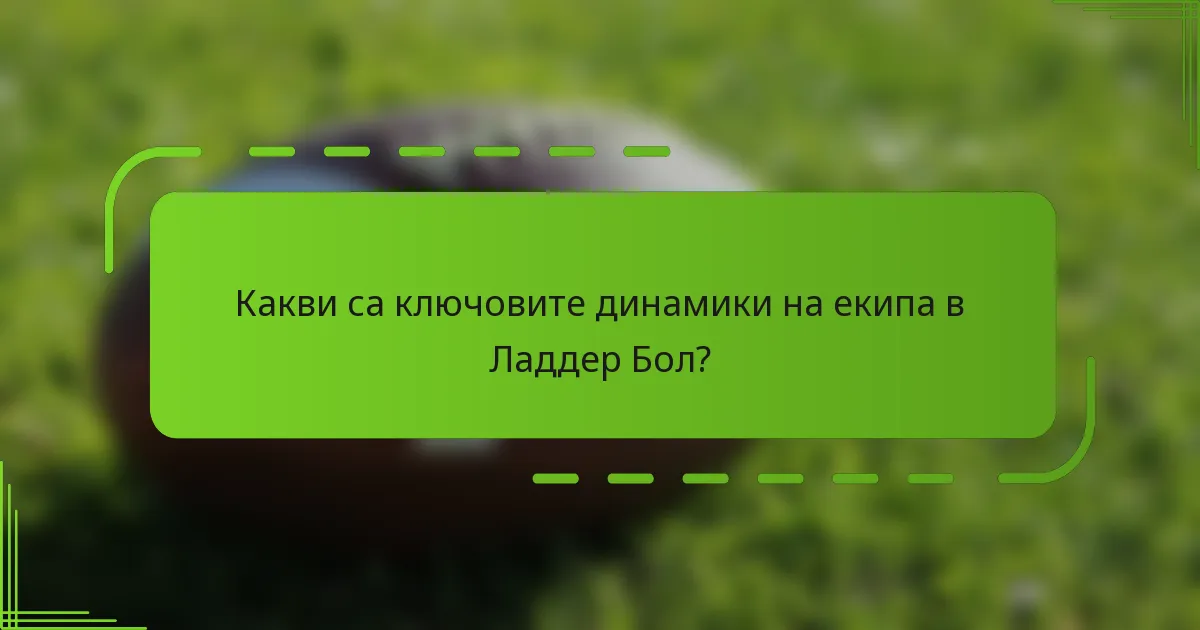 Какви са ключовите динамики на екипа в Ладдер Бол?